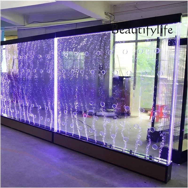 T10 Acrylic Water Dance Bubble Home Running Water Screen Wall Living Room Entrance Fish Tank Partition Wall Aquarium Can Custom