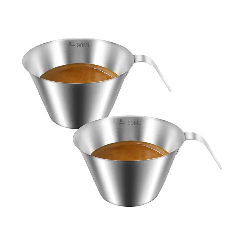 A76I-2 Pack Espresso Shot Cups 90Ml Espresso Measuring Cup With Handle For Coffee Espresso