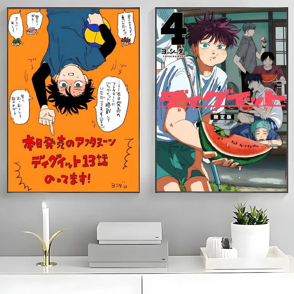 dig it manga Poster Poster Stickers Painting Mural HD Wall Decals for Bedroom Living Room Home Self-Adhesive
