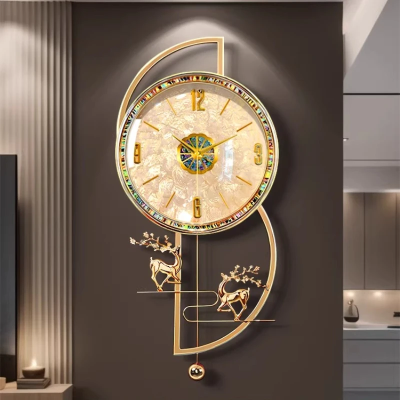 #￥High end creative wall clock Modern elegant luxury design Room decoration Wall clock home decor items reloj de pared furniture