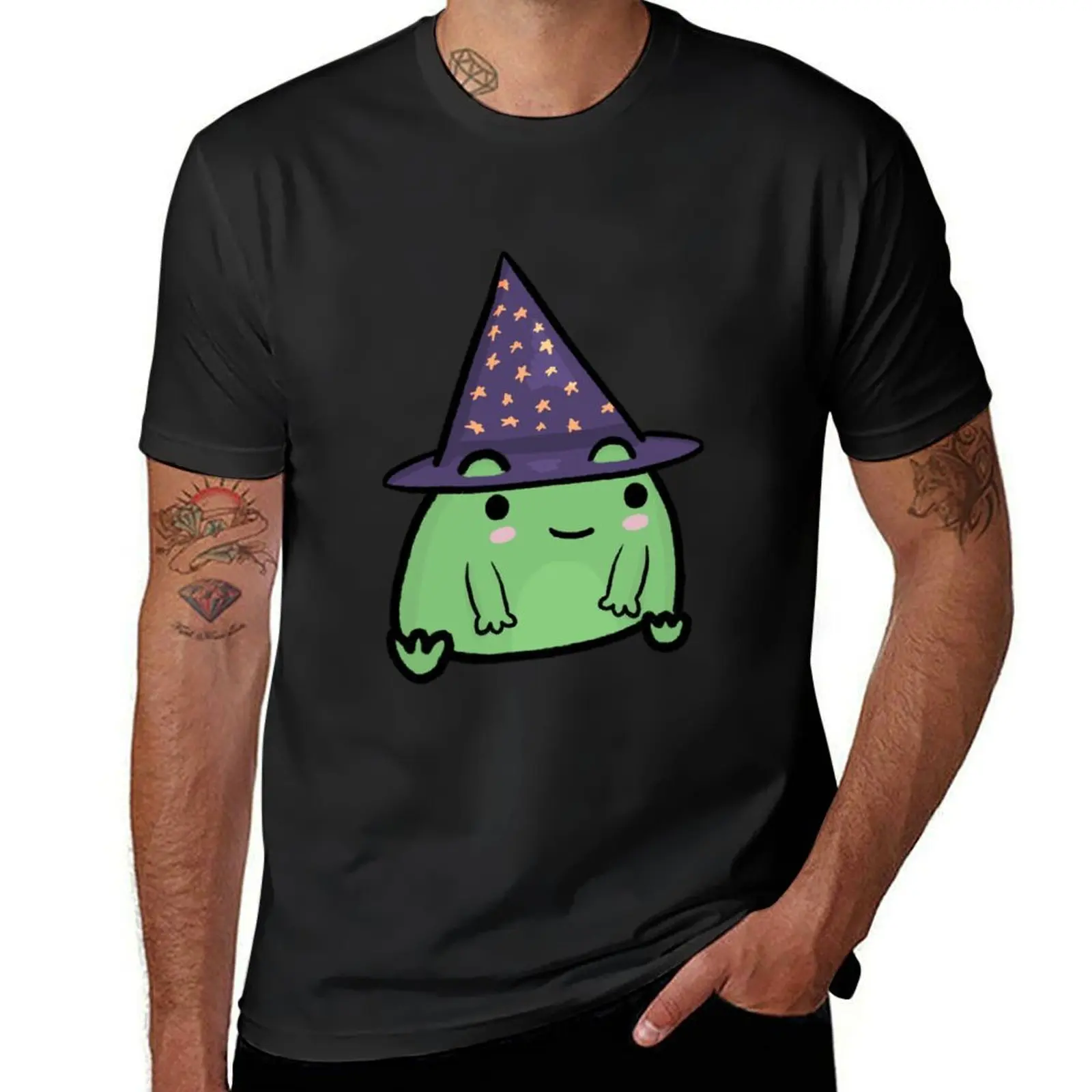 magician frog with a wizard hat T-Shirt anime customs design your own mens cotton t shirts