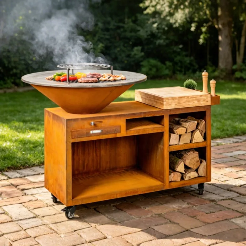 Large Outdoor Corten Steel Grill Corten Steel Grill