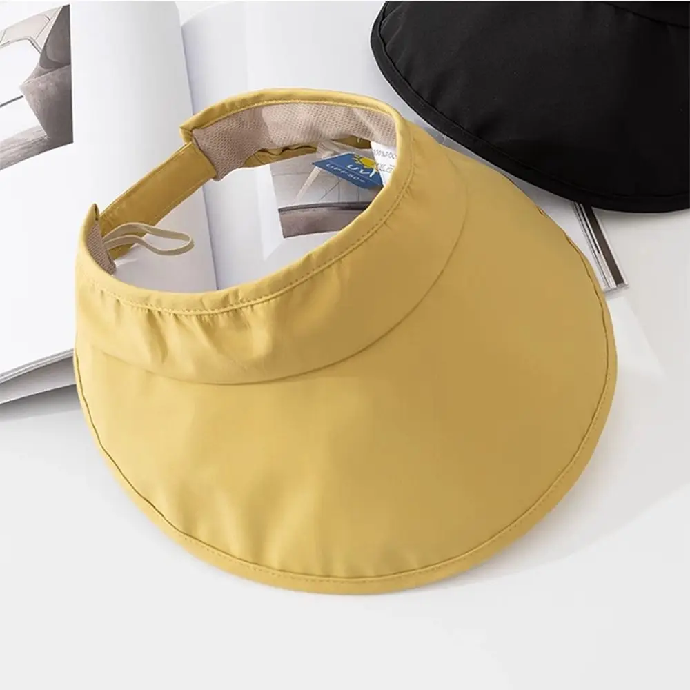 Casual UV Protection Large Brim Sun Hat Breathable Wide Brim Empty Top Hat Adjustable Lightweight Foldable Sunhat Outdoor 3
