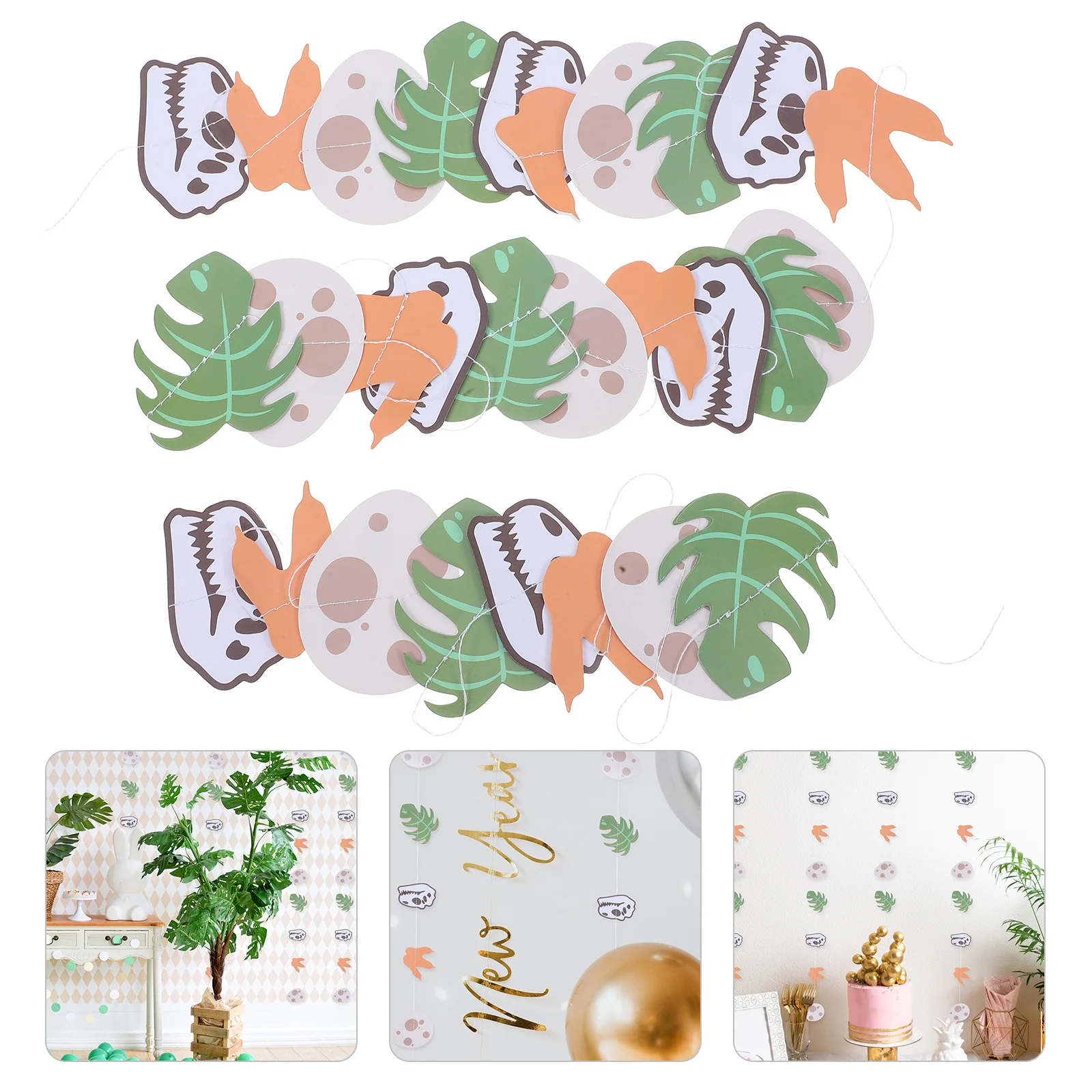 

Dinosaur Paper Garland Summer Theme Banner Leaves Bunting Streamers Party Decorations Backdrop for Boys Kids Birthday