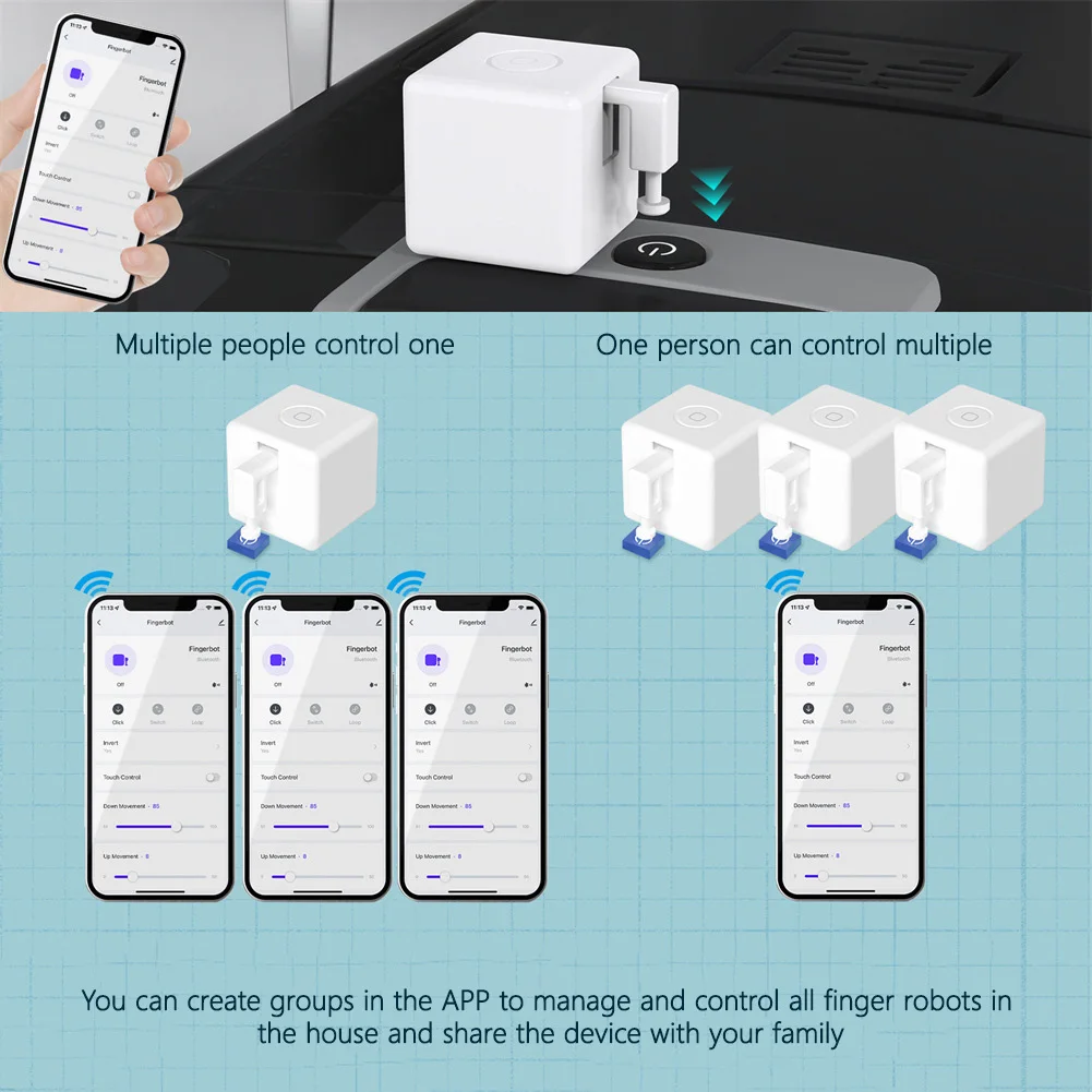 Finger Robot Switch Smart Home Bluetooth Mechanical Arms Bot Button Pusher Smart Life App Work with Tuya App Alexa Google Home