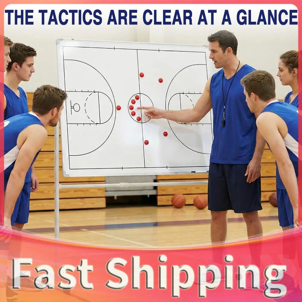 

Double-Sided Magnetic Coaching Board 360 Degree Reversible Soccer Board Height Adjustable with Magnets Pen & Eraser for Coaches