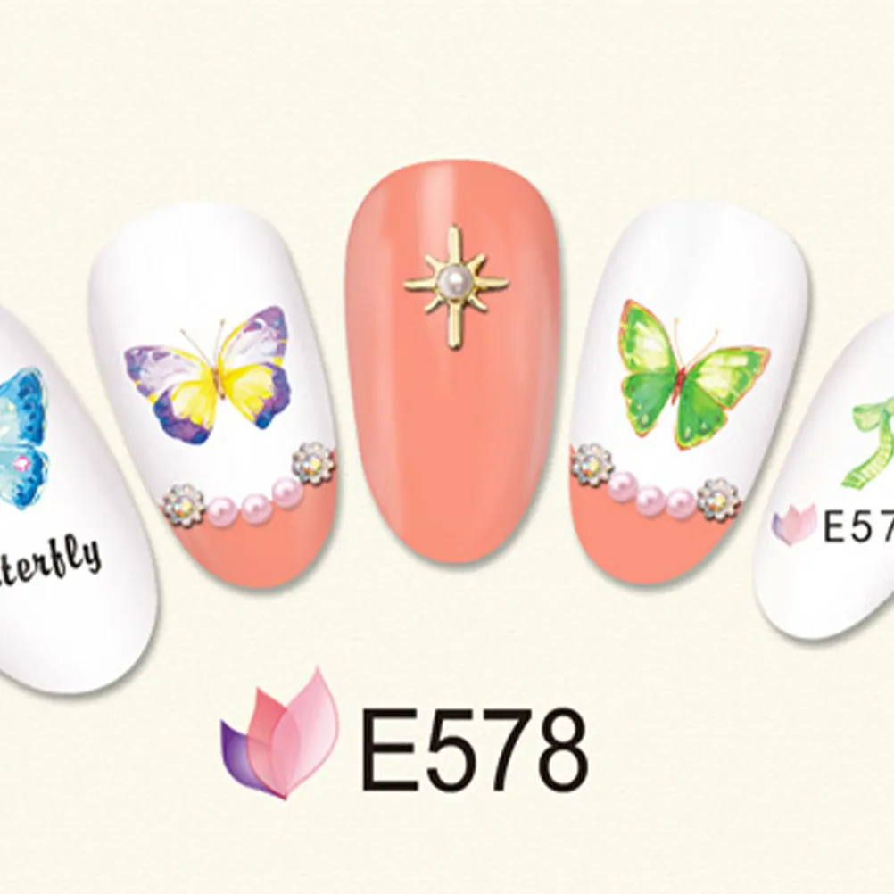

12PCS Creative Nail Decals Nail Stickers Nail Art Tip Decal Manicure Ornaments for Women Ladies ( Assorted style)