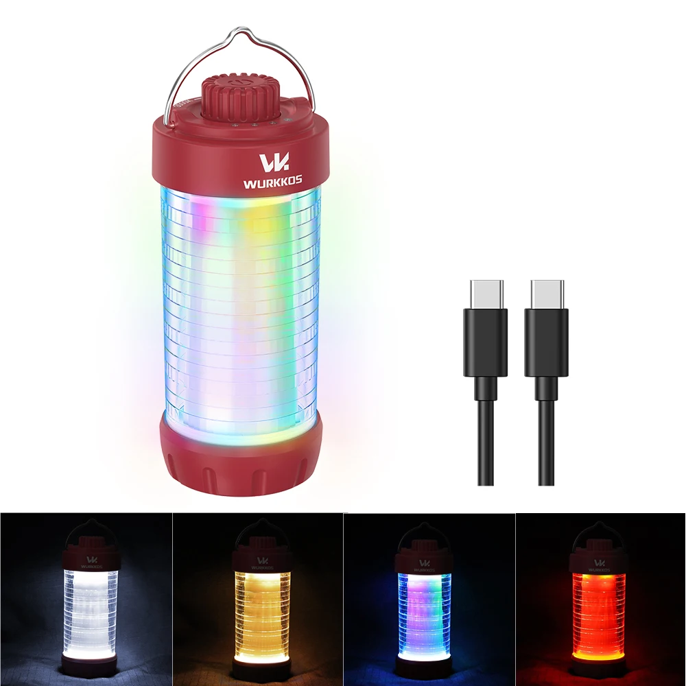 Wurkkos CL01 Campinglampe 550 Lumen Wiederaufladbare LED-Taschenlampe RGB-Taschenlampe Powerbank Mini Magnetleuchte Direktversand aus lokalem Lager Geeignet für Wandern Camping Notfallbeleuchtung