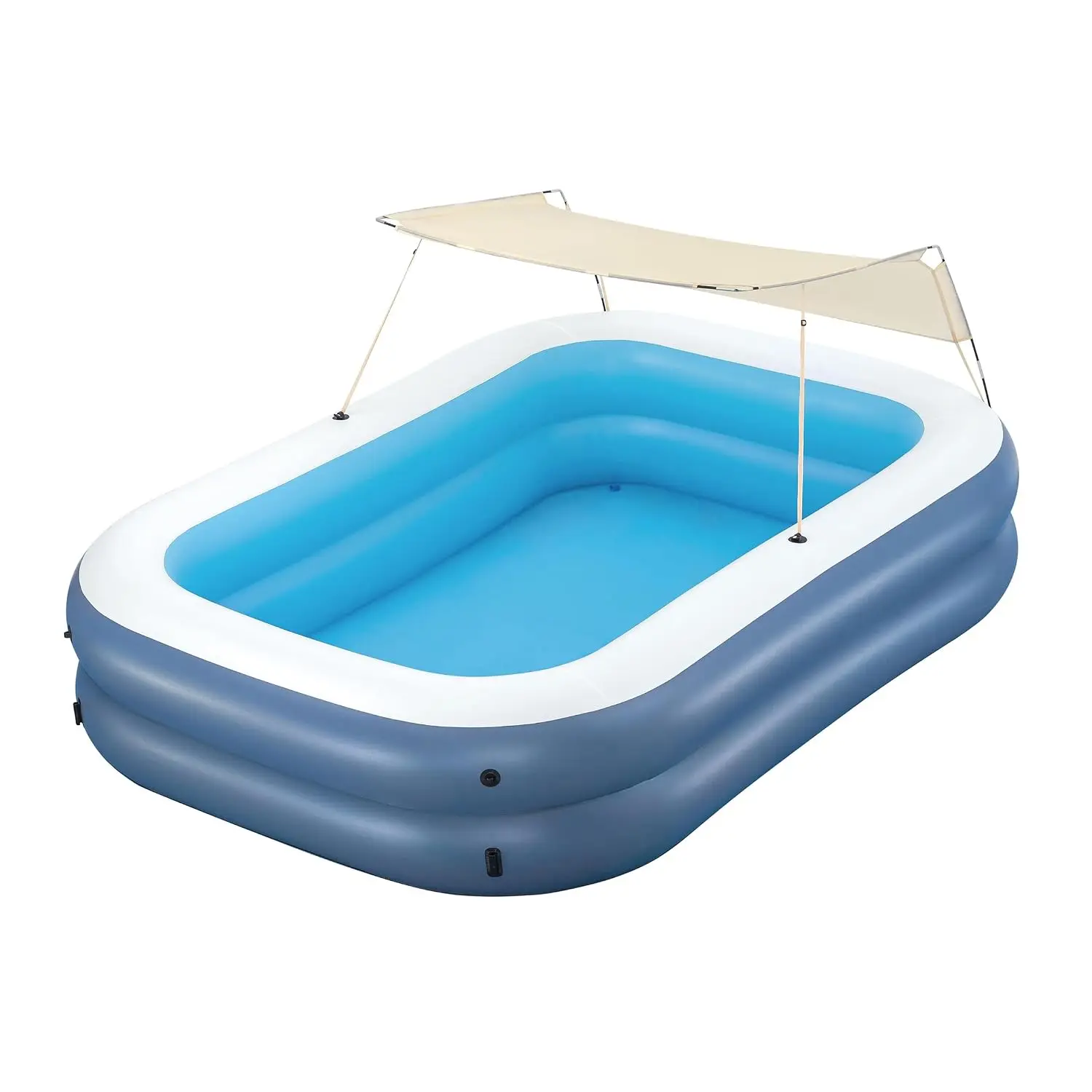 8 Foot 4 Inch x 70 Inch Summer Bliss Shaded Inflatable Family Pool for Kids Ages 6 Above, Custom