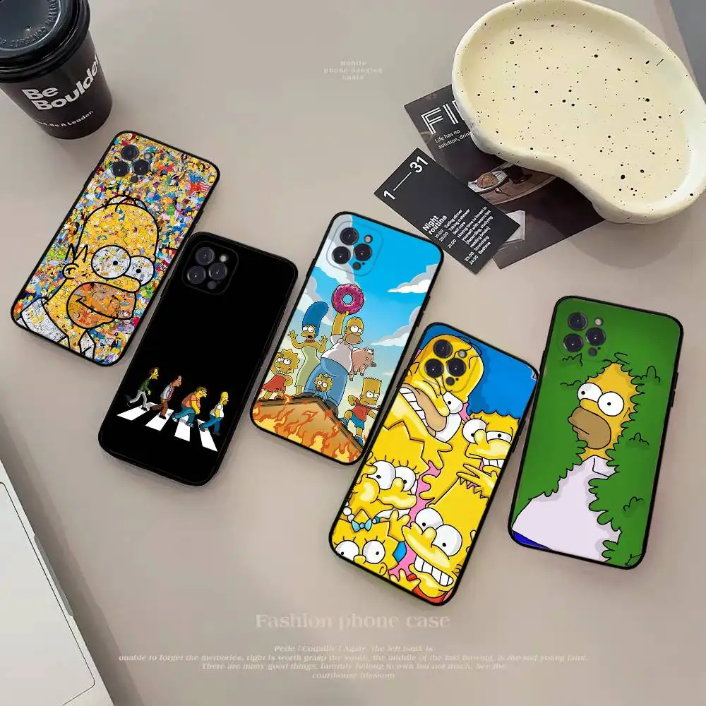 Funny Cartoon S-Simpsons Phone Case For IPhone 16 15 14 13 12 11 17 Pro Max Simplicity Back TPU Soft Case