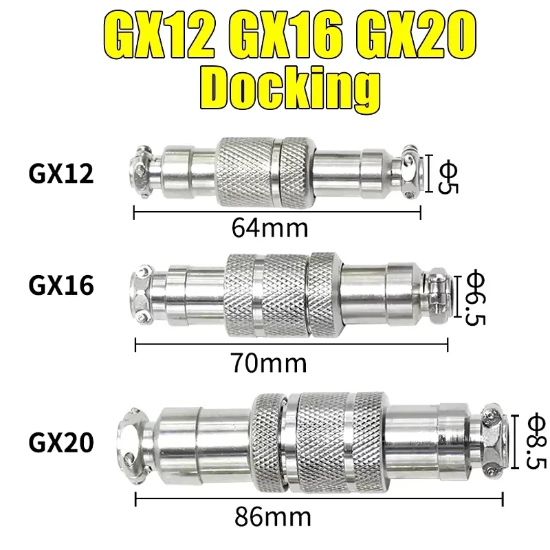 5pcs GX12 GX16 GX20 2 3 4 5 6 7 8 9 10 12 14 15 Pin Docking Aviation Plug Socket Circular Connector