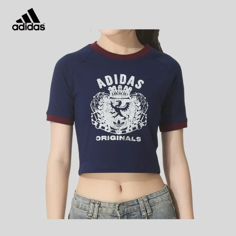 

Adidas women's crew neck sports casual loose and comfortable breathable short-sleeved T-shirt JZ0851/JW6033