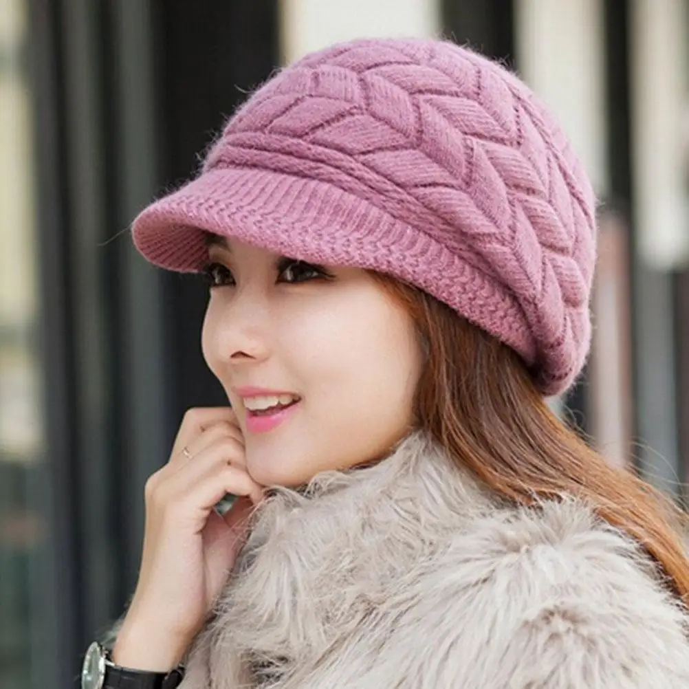 

Beanie Hat Women Cap for Warm Cold Women's Hats & Caps Wool Knit Autumn And