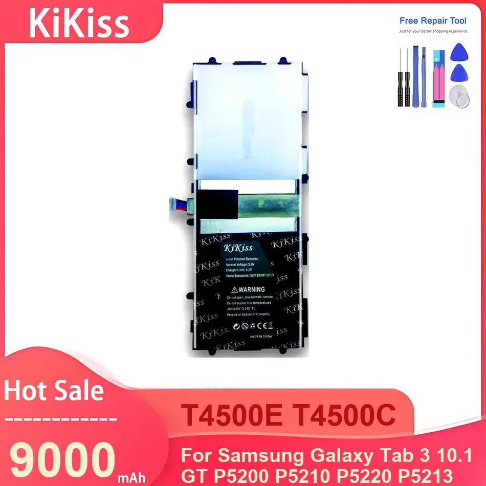 

Аккумулятор KiKiss для планшетов Samsung Galaxy Tab 3 10.1 GT P5200 P5210 P5220 P5213, T4500E T4500C, 9000 мАч