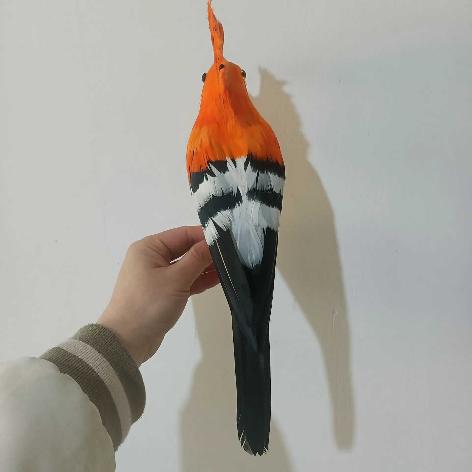 orange Simulation Hoopoe Bird Model Foam & Feathers Hoopoe Garden decoration Gift about 32cm