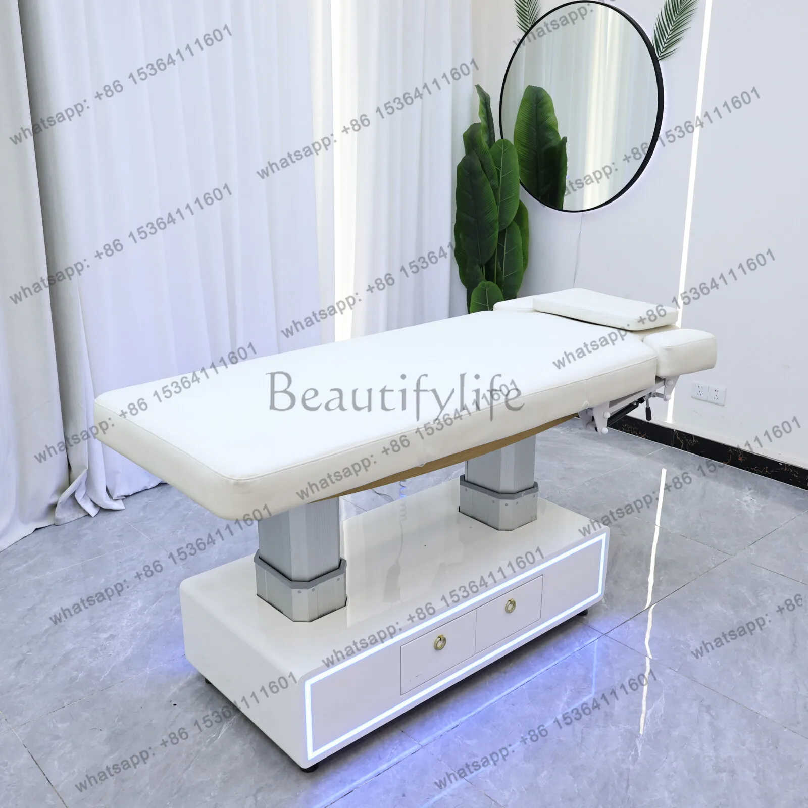 

Electric Lifting, White Beauty Care Bed, Facial Hydrotherapy Beds, Massage Table, Beauty Salon Store Commercial Furniture