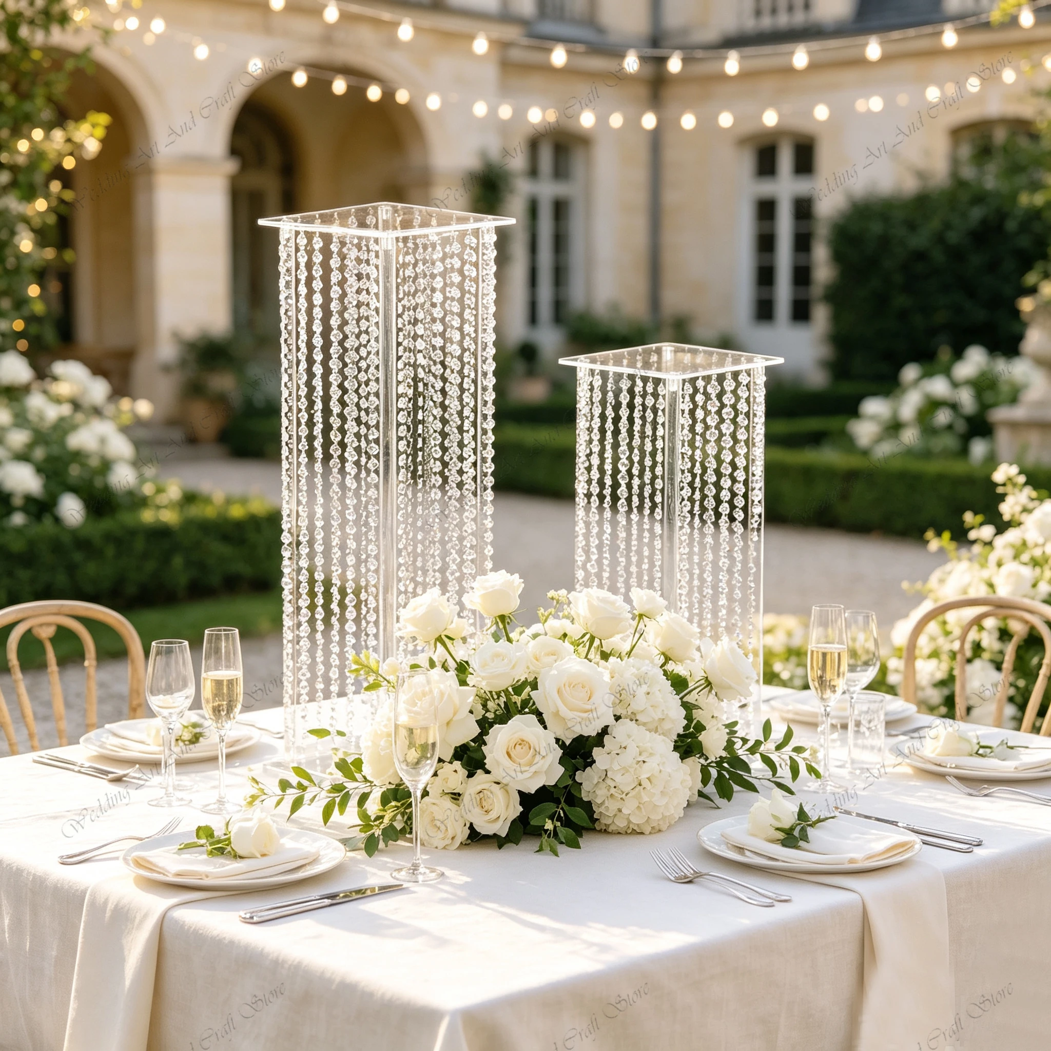 10pcs f30 60-100cm Wedding Props Geometric Beaded Curtain Flower Stand Table Candle Holder Decoration Runway Road Guide ivy1318