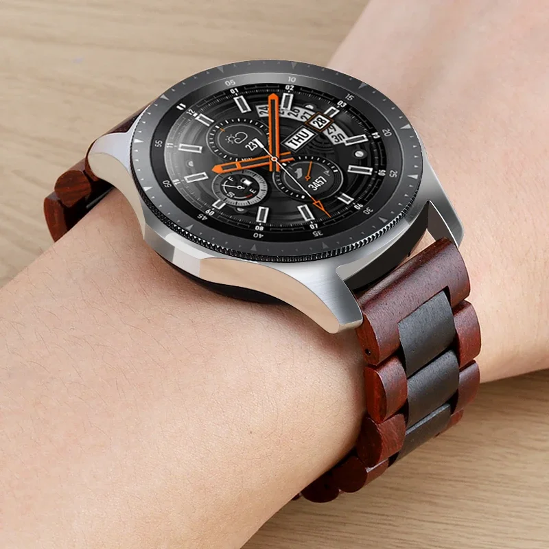 20 22mm Metal Wooden Bracelet For Samsung Galaxy Watch 4/5pro 40/46 Classic 42 For Huawei GT2/3 Pro 46mm Amazfit GTR 47mm Strap