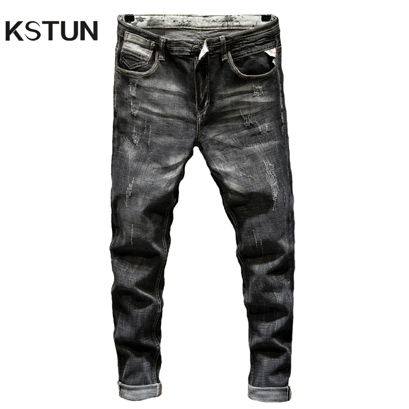 Black Jeans for Men Brand Slim Straight Stretch 2025 Spring And Autumn Streetwear Fashion Male Denim Pants Men's Trousers Casual