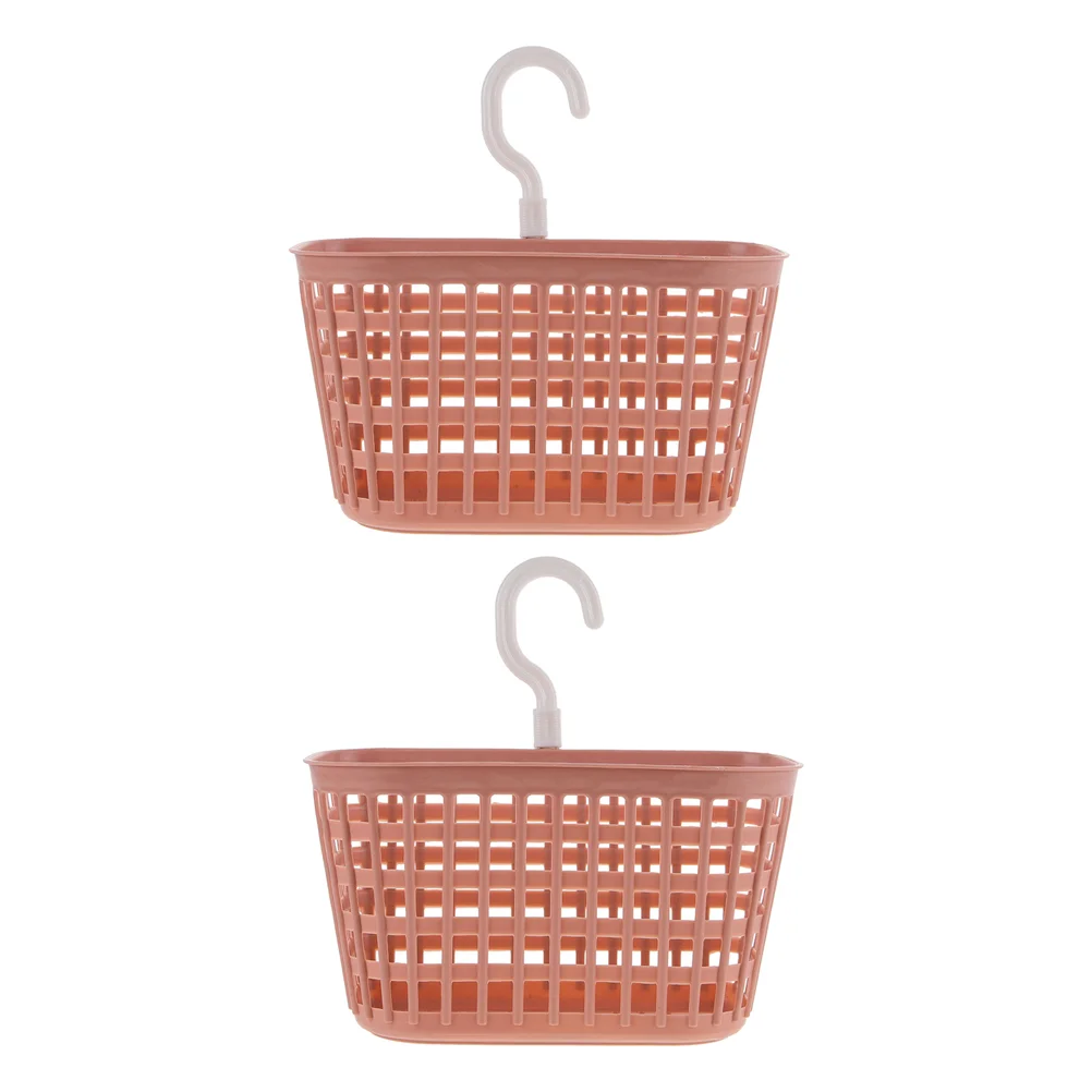 2 Pcs Plastic Basket Bathroom Hanging Child Storage Baskets Portable Toy Holder