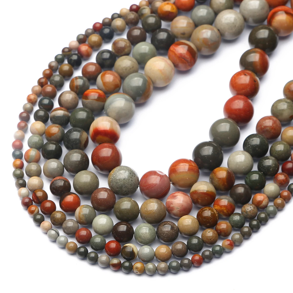 

Fashion Natural Ocean Stone Colorful Bead Round Loose Spacer Beads For Jewelry Making DIY Bracelet Necklace Earring Accessories
