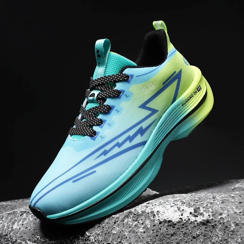Running Shoes Men Women Gradient Color Running Shoes AntiSlip Sneakers for Marathon Training Outdoor Sports