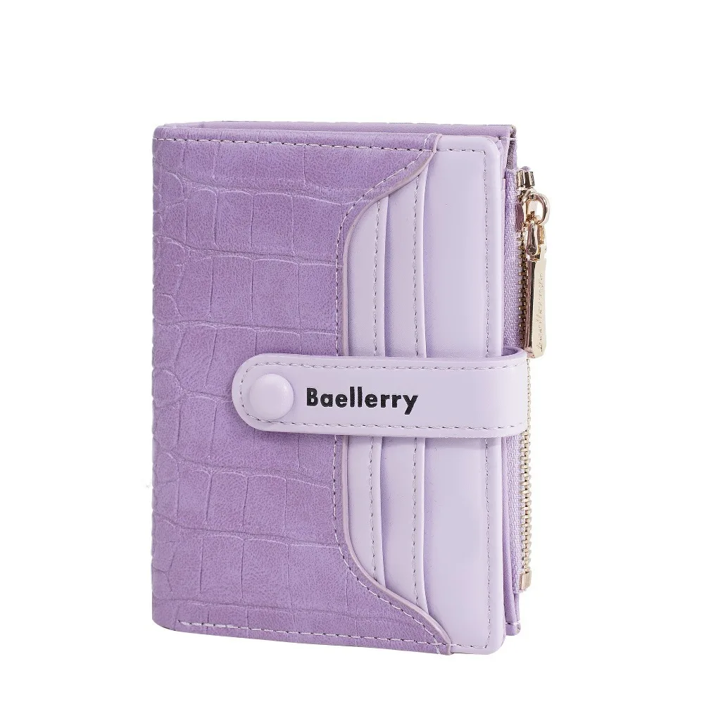 

Новый короткий кошелек из искусственной кожи, однотонный, на пуговицах, сумка для денег, на молнии, с каменным зерном, женские кошельки для монет