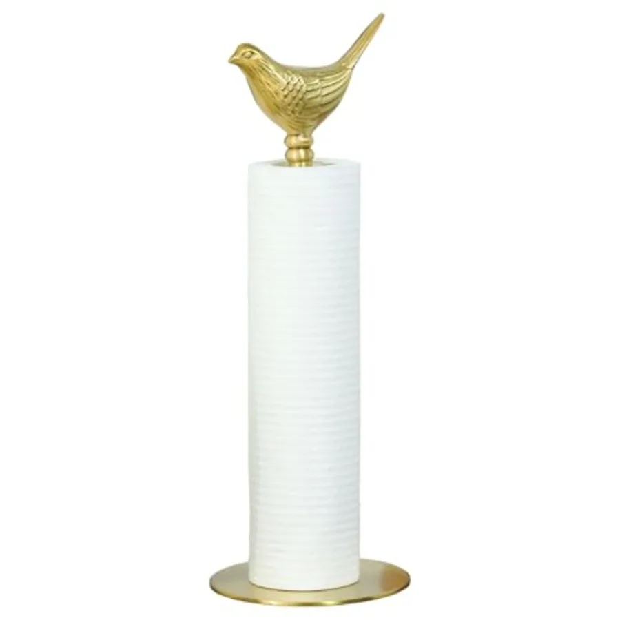 

Luxurious Paper Towel Holder Countertop, Brass Paper Towel Holder for Kitchen, Unique Bird Decor - Sturdy, Durable, and Elegant