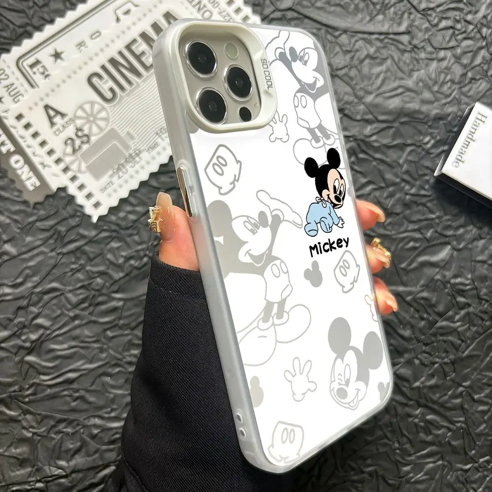 Cute Mickey Minnie Baby Phone Case for Vivo Y50 Y33s Y30 Y22 Y21 Y21s Y21t Y15s V29 V25 S17 S12 Pro 5G Colorful Silve Cover