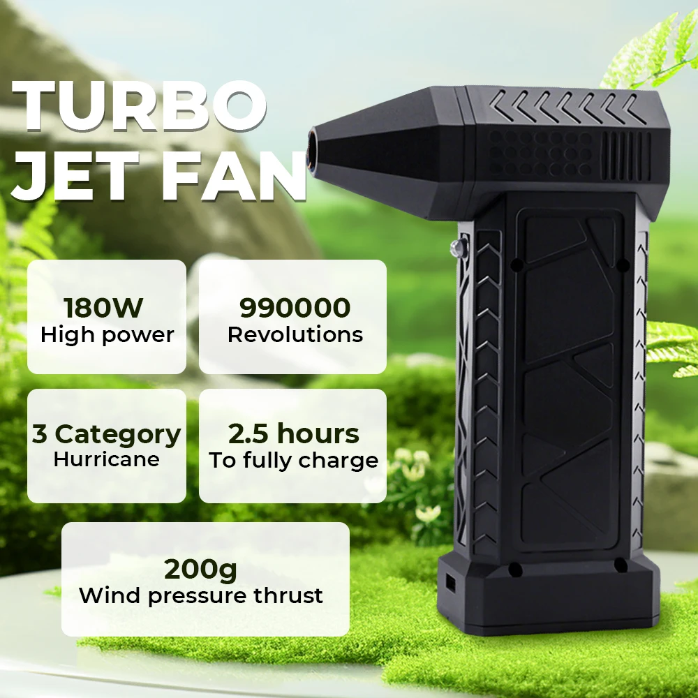 

Violent Blower Mini Turbo Jet Fan Handheld Brushless Motor 990,000 RPM Wind Speed 55m/s industrial Duct Fan Powerful Air Blower