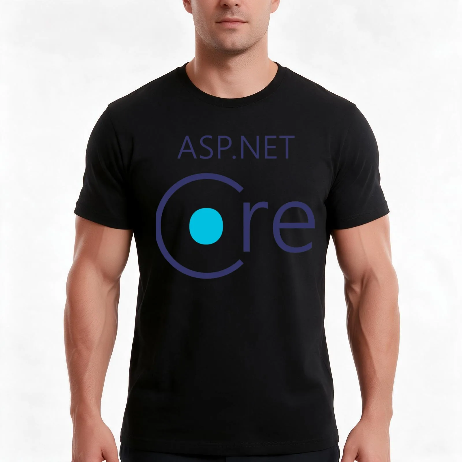 ASP.NET Core logo T-Shirt, Summer Casual Cotton Tee, Oversized Streetwear Tops, Vintage Graphic Print, Loose Fit Short Sleeve