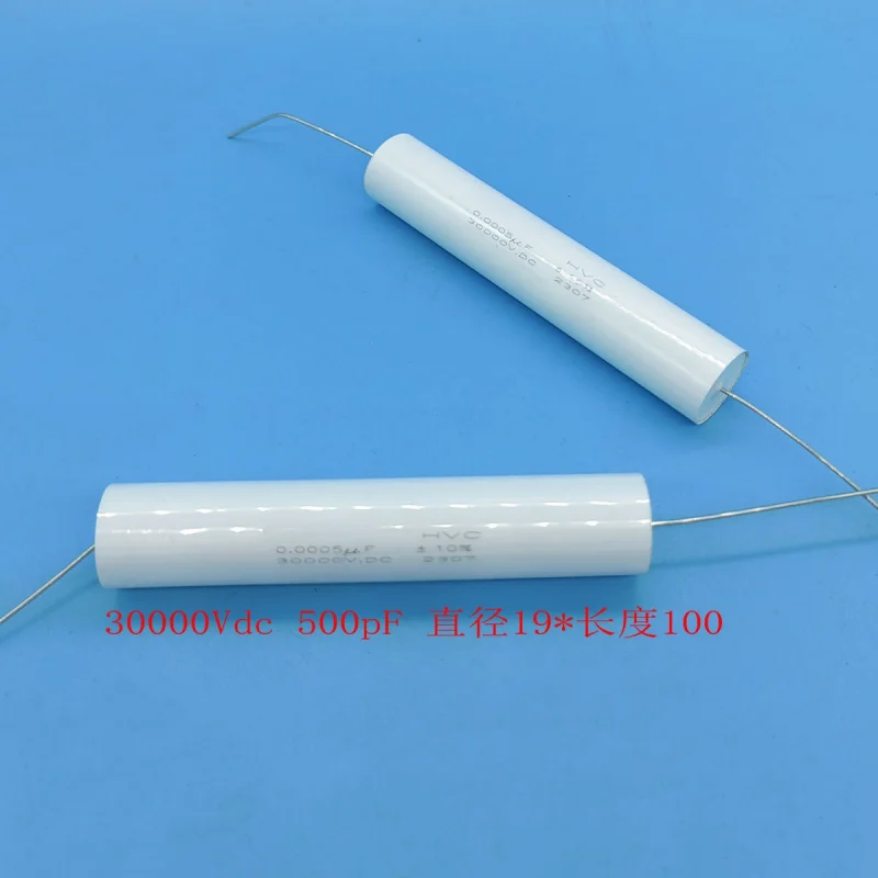 

1PCS high voltage inductive polypropylene capacitor 0.0005UF 500Pf 30000V 30KV 18.5X100MM