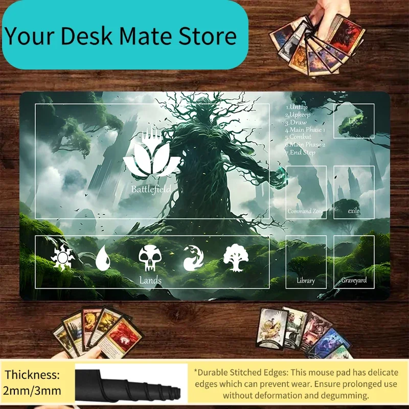 Green Giant Tree Man Mouse Pad Playmat Magic Trading Card Gaming Mats Desk Mat Gamer PC Accessories Rubber Anti-Slip Base
