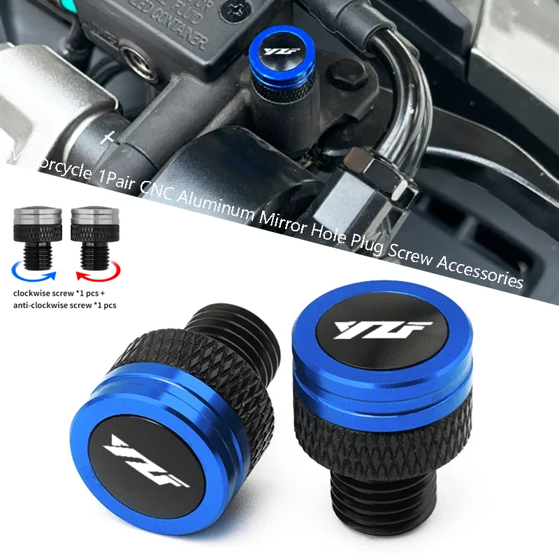 Tappi per Fori Specchietti Moto per YAMAHA YZF R1 R3 R6 R25 R125 R1M YZFR1 YZFR6 YZFR3, Accessori Copri Fori Specchietti