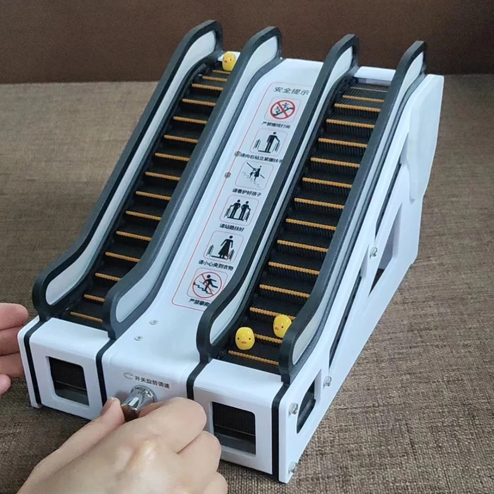 Rechargeable 3D Printed PLA Model, USB Type-C, 265x160x160mm Large Electric Escalator Model, Adjustable Speed Forward/Reverse,