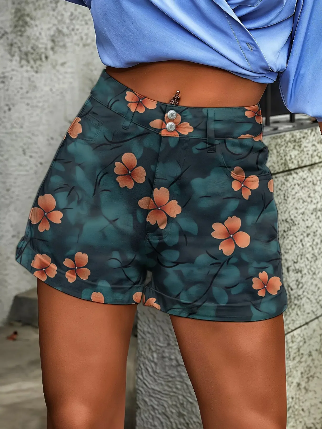 

Women's Summer High-Waist Shorts, Fashionable and Comfortable Casual Pants, Flower pants ladies