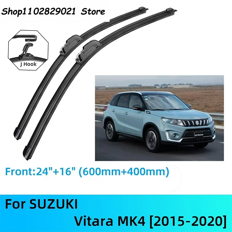 

For SUZUKI Vitara MK4 Front Rear Wiper Blades Brushes Cutter Accessories J U Hook 2015-2020 2015 2016 2017 2018 2019 2020