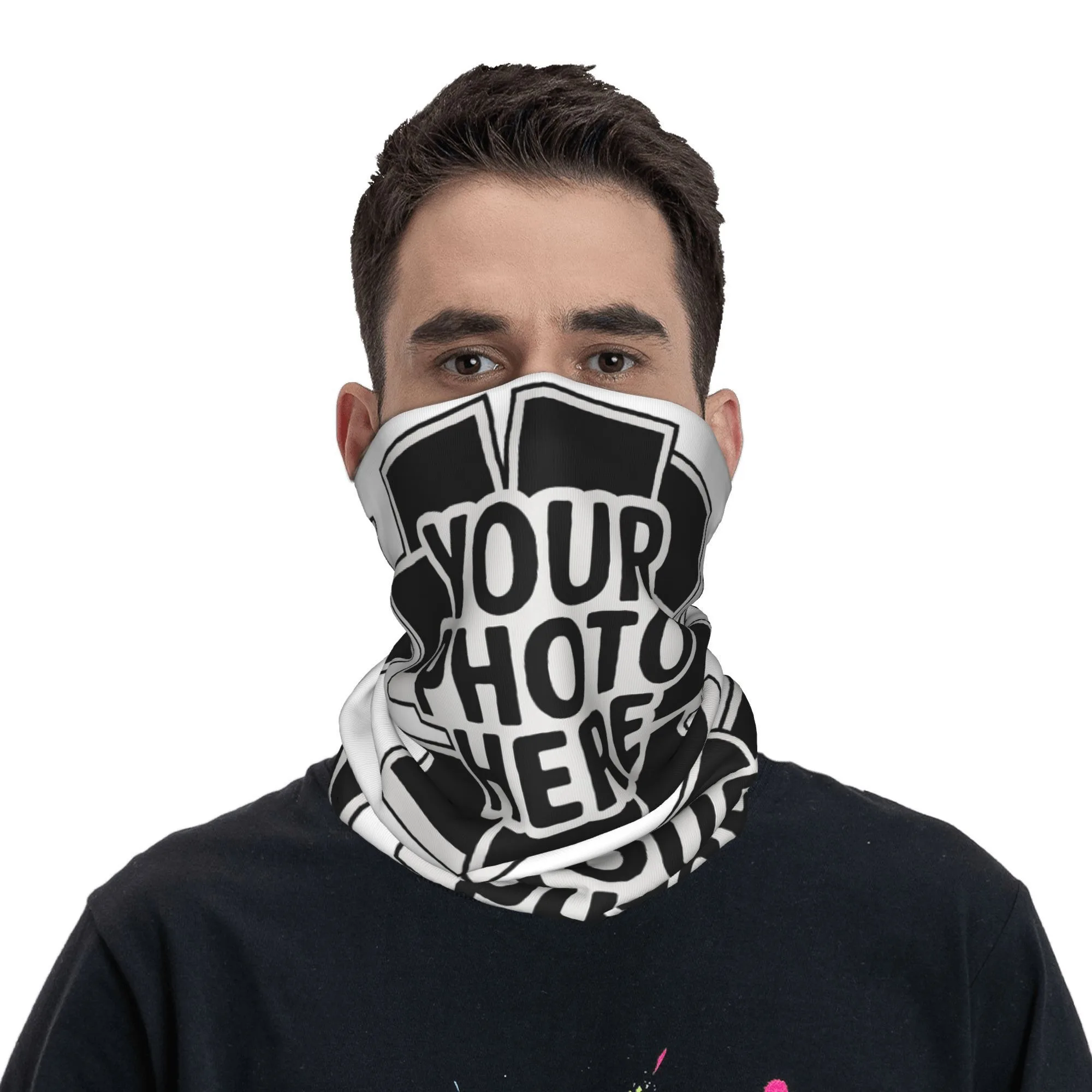 Custom Your Design Here Bandana Winter Neck Wrap Face Scarf for Hiking Personalized Customized Logo Printed Gaiter Headband