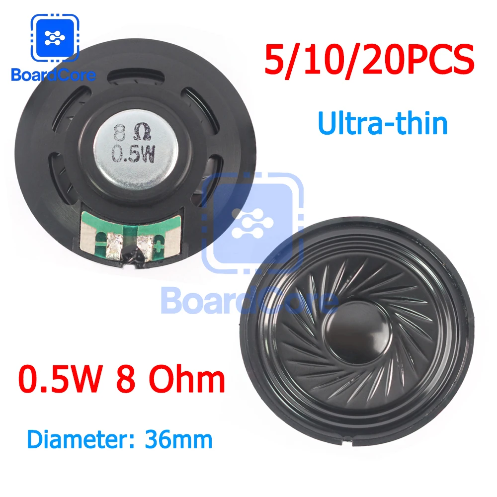 5-20 Stuks 8 Ohm 0.5W Luidspreker Diameter 36 Mm Ultradunne Hoorn Luidspreker 0.5W 8R Voor speelgoed Auto Muziek Dozen