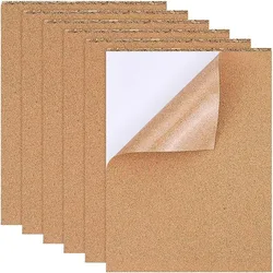 8 Pack Self-Adhesive Cork Sheets 1mm Thick A4 Rectangle Insulation Cork Backing Sheets for Coaster Wall Decoration Wedding Party