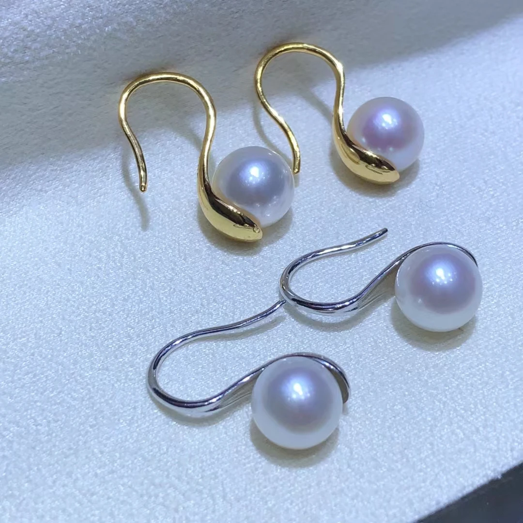 

Wholesale 925 Sterling Silver Earrings Mount Findings Settings Base Mounting Parts Accessory for 8-10mm Pearls 5 pairs/lot