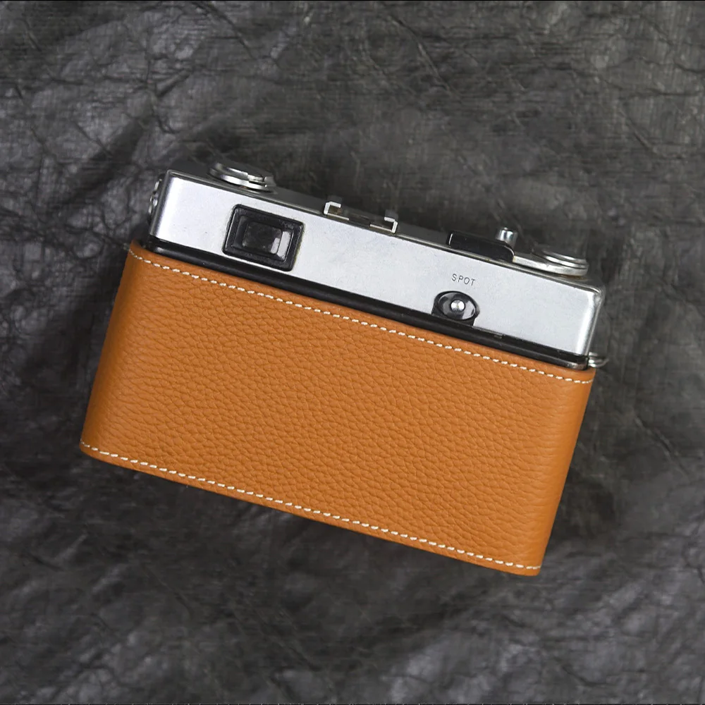 Leather Camera Strap Quick Release 35 SP Case Handmade Genuine Leather Camera Half Case Cover Bag For Olympus 35 SP Case - Image 3