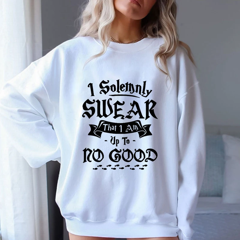 

(A+Quality)I Solemnly Swear That I Am Up To No Good long sleeve Unisex Casual Crewneck Sweatshirt pullover fashion Loose Sweater