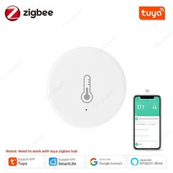 Tuya Zigbee Temperatura e Umidade Sensor, APP Monitor Remoto, Smart Home Automation, Funciona com Alexa, Google Assistente