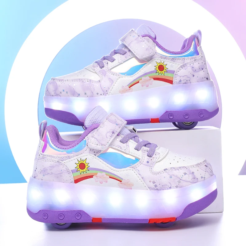 

Новые зимние кроссовки Heelys (осень): теплые невидимые детские роликовые туфли с выдвижными 4 колесами (мальчики и девочки)