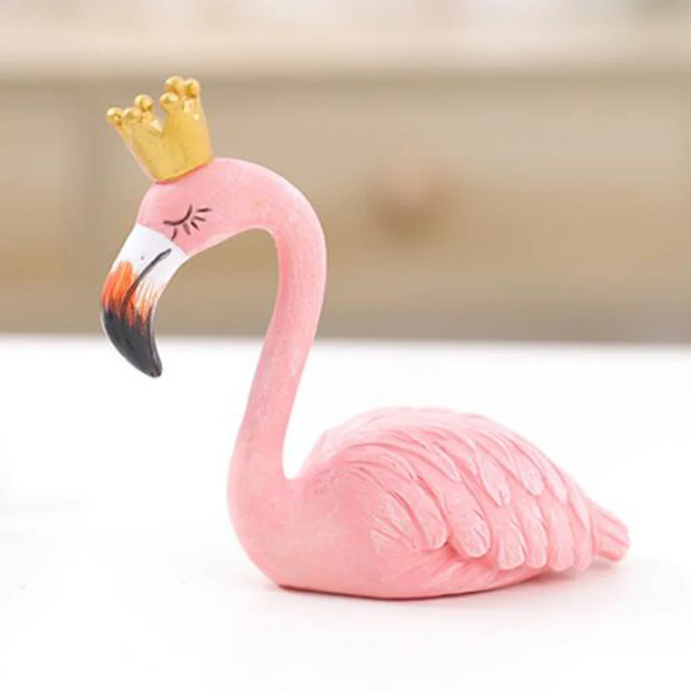 

2Pcs Resin Flamingo Couple Home Ornament Vivid Beautiful Colorful Indoor Decor for Bedroom Hall Table Resin Statues