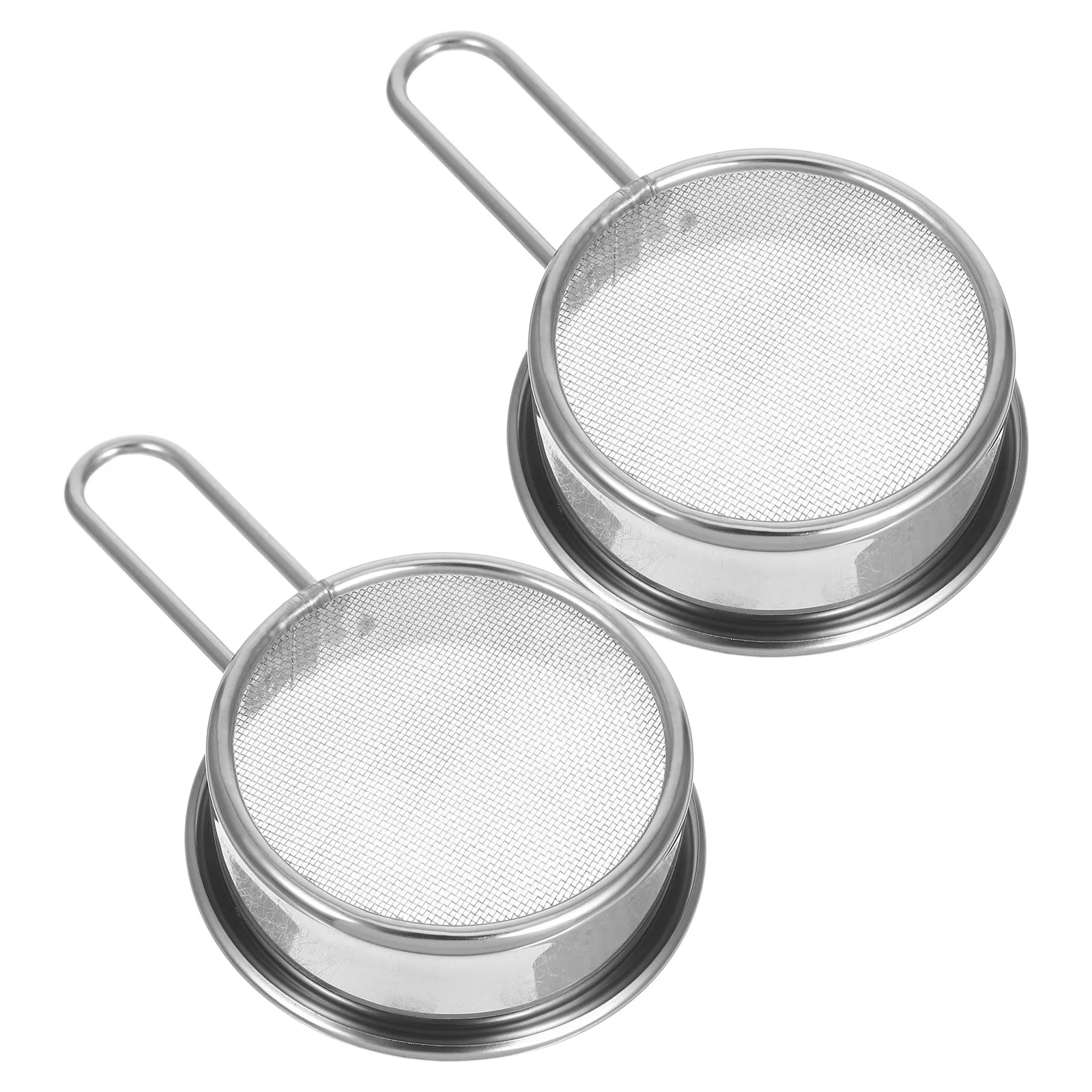 2Pcs Stainless Steel Flour Sieve Handheld Fine Mesh Mini Sifter for Baking Powdered Sugar Matcha Cocoa Flour Smooth Sifting Tool