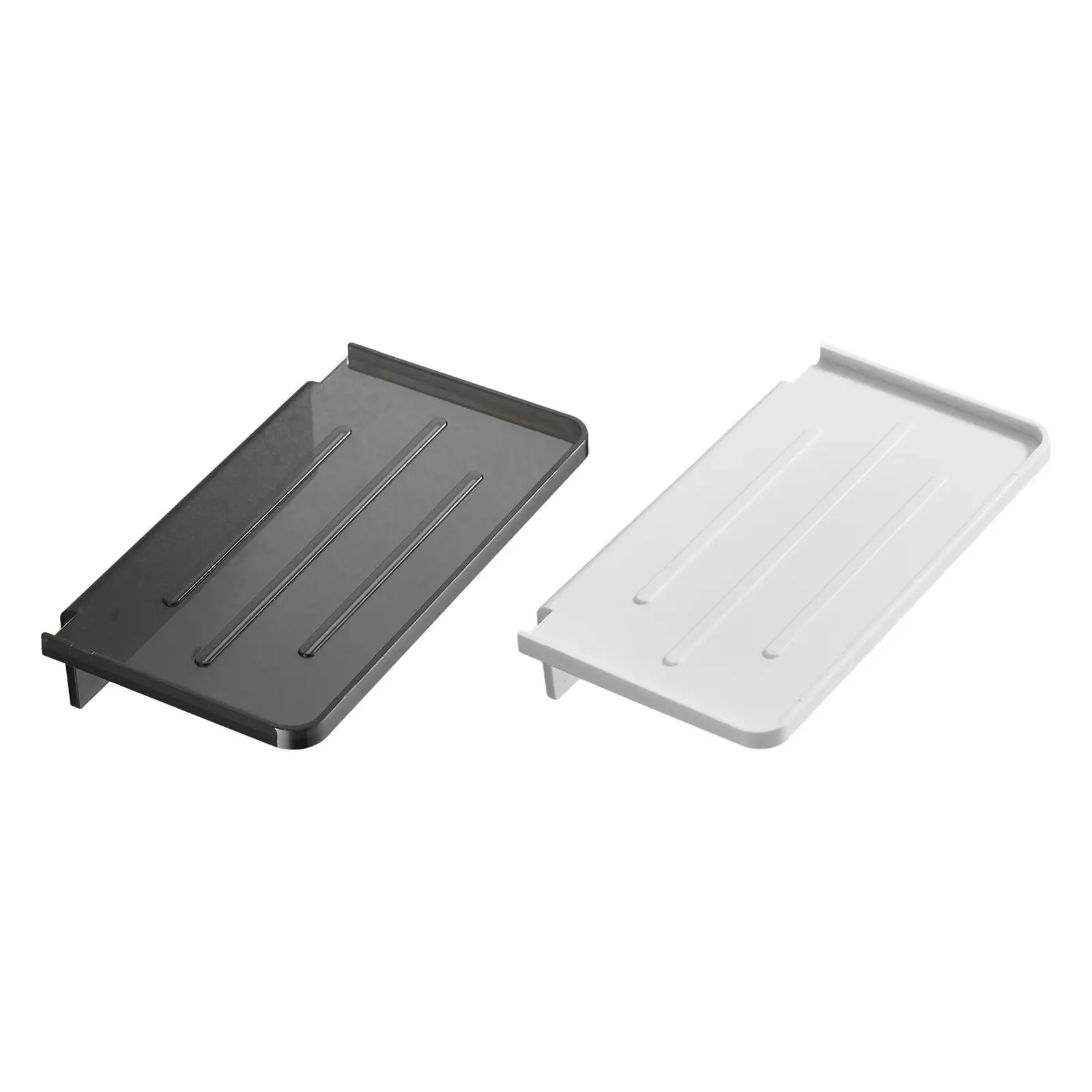 Floating Wall Shelves for Bathroom Phone Holder Toilet Paper Storage Rack No Punching ABS Tray for Bedside Kitchen Office view 4