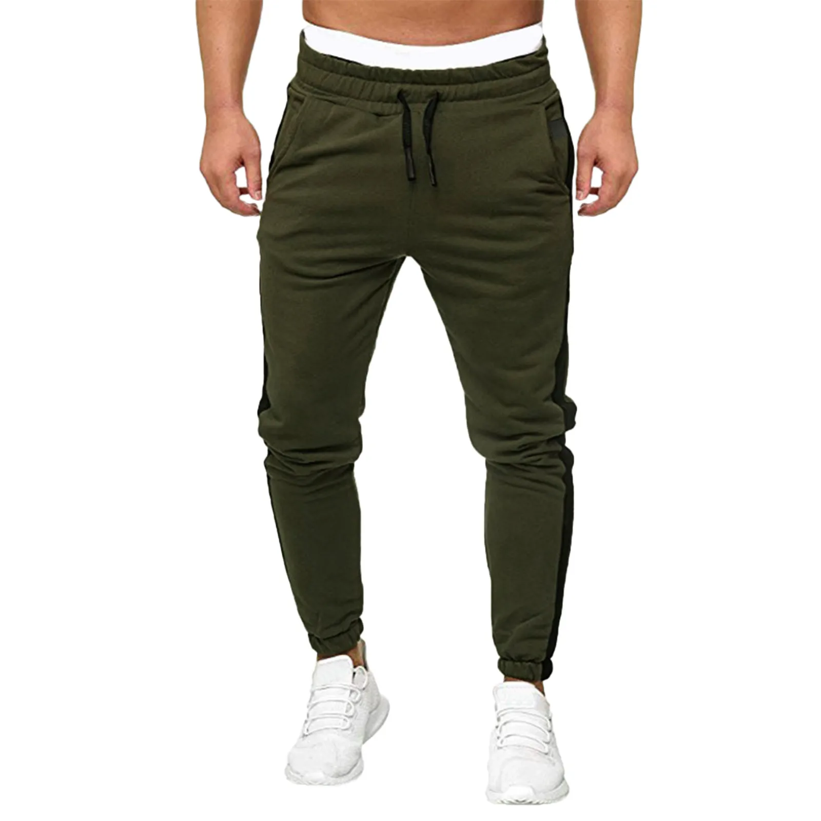 

Mens Sports Running Pants With Zipper Pockets Elasticity Long Trousers Tracksuit Fitness Workout Joggers Training Gym Sweatpants
