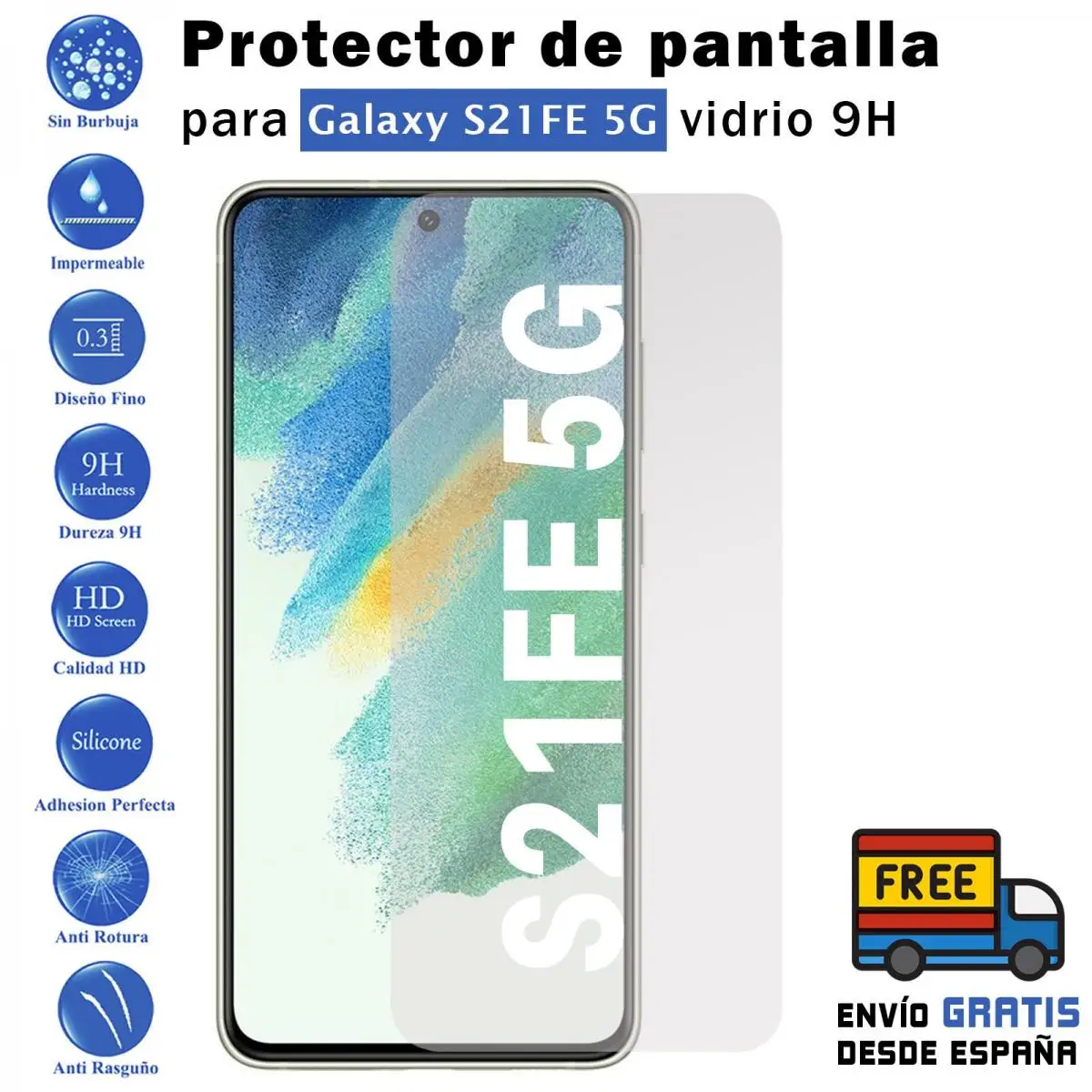 Samsung Galaxy S21FE 5G tempered glass 9H screen Protector for mobile-Todotumovil